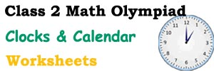 class 2 maths Clocks & Calendar worksheets